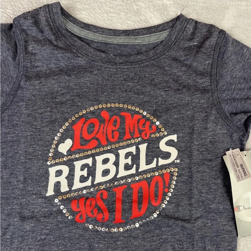 Champion girls Mississippi University Ole Miss Rebels Girl Blue Shirt size small